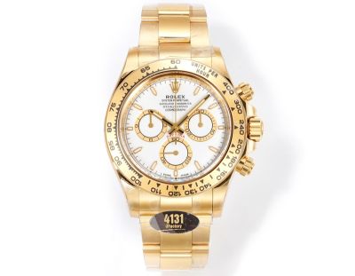 Rolex Daytona 4131 Movement 40mm White Face Gold Oyster Band Ceramic Watch